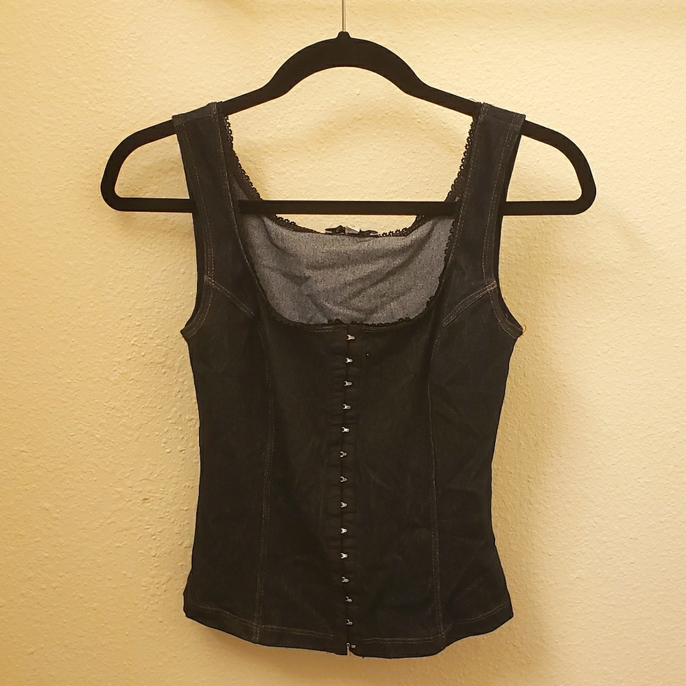 Demin Clip Up Tank Top